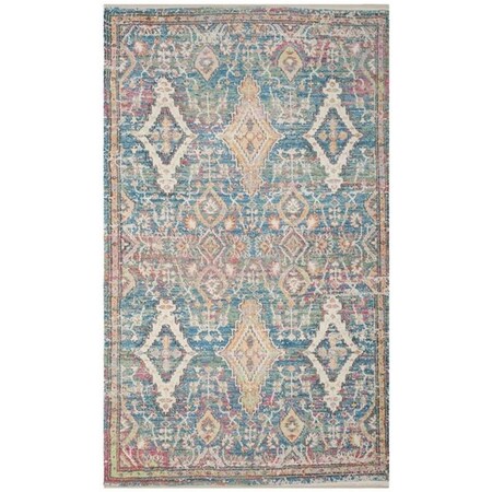 Safavieh Saffron Small Rectangle Area Rug, Turquoise and Peach - 4 x 6 ft. SFN564A-4